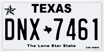 TX license plate DNX7461