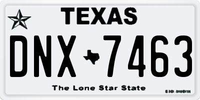 TX license plate DNX7463