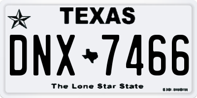 TX license plate DNX7466
