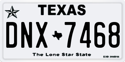 TX license plate DNX7468