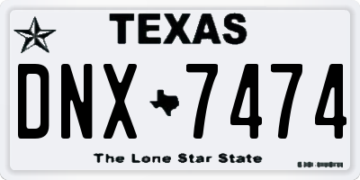 TX license plate DNX7474