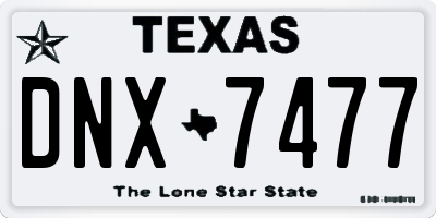 TX license plate DNX7477