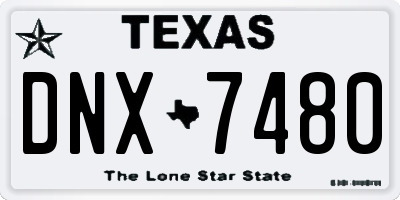 TX license plate DNX7480
