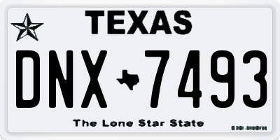 TX license plate DNX7493