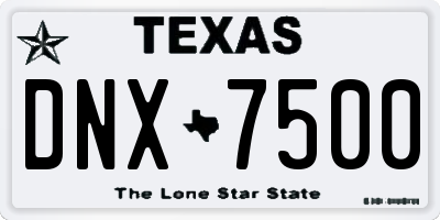 TX license plate DNX7500