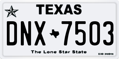 TX license plate DNX7503