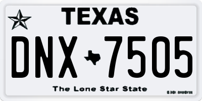 TX license plate DNX7505