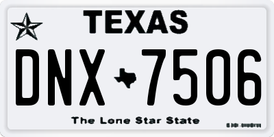 TX license plate DNX7506