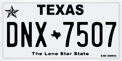 TX license plate DNX7507