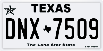 TX license plate DNX7509