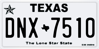 TX license plate DNX7510