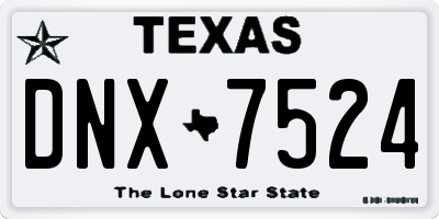TX license plate DNX7524