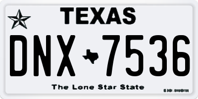 TX license plate DNX7536