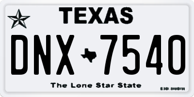 TX license plate DNX7540