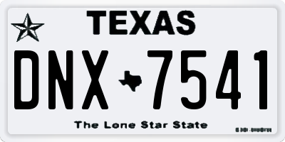 TX license plate DNX7541