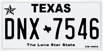 TX license plate DNX7546