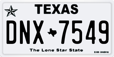 TX license plate DNX7549