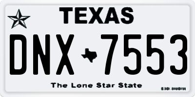 TX license plate DNX7553