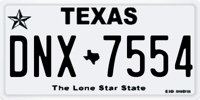 TX license plate DNX7554