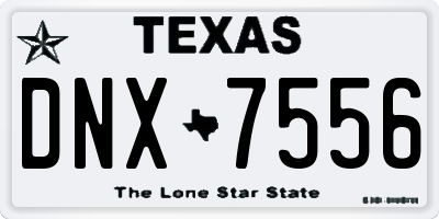 TX license plate DNX7556