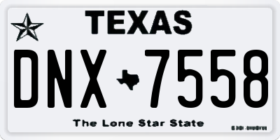 TX license plate DNX7558