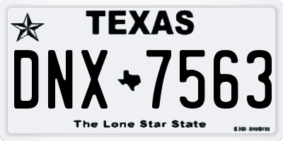 TX license plate DNX7563