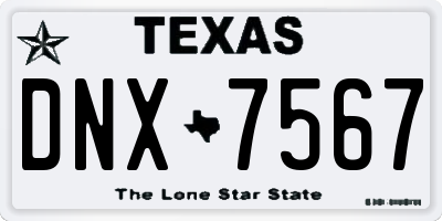 TX license plate DNX7567