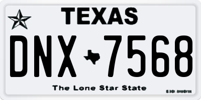 TX license plate DNX7568