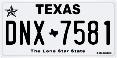 TX license plate DNX7581