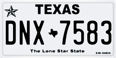 TX license plate DNX7583