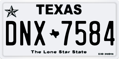 TX license plate DNX7584