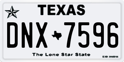 TX license plate DNX7596