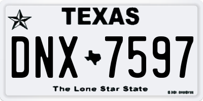 TX license plate DNX7597