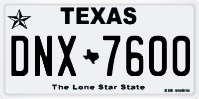 TX license plate DNX7600