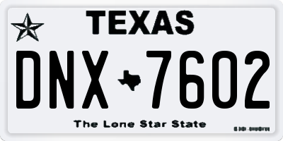 TX license plate DNX7602