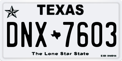 TX license plate DNX7603