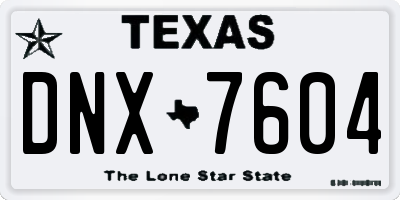 TX license plate DNX7604