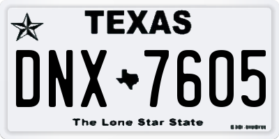 TX license plate DNX7605