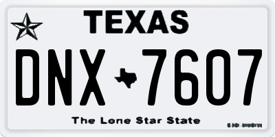 TX license plate DNX7607