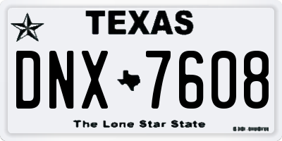 TX license plate DNX7608