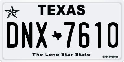 TX license plate DNX7610