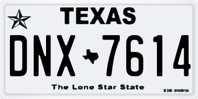 TX license plate DNX7614