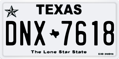 TX license plate DNX7618