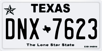 TX license plate DNX7623