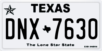 TX license plate DNX7630
