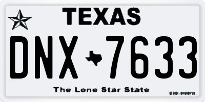 TX license plate DNX7633