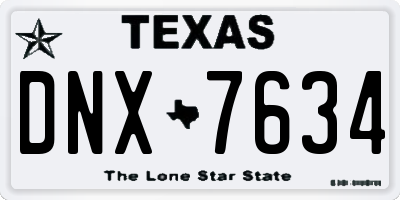 TX license plate DNX7634