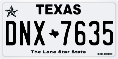 TX license plate DNX7635