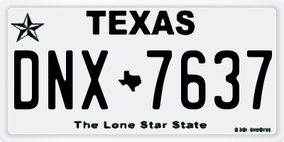 TX license plate DNX7637