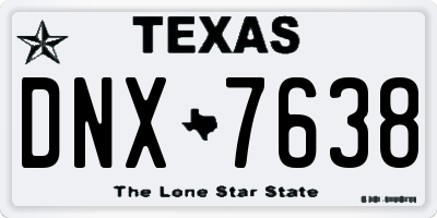 TX license plate DNX7638